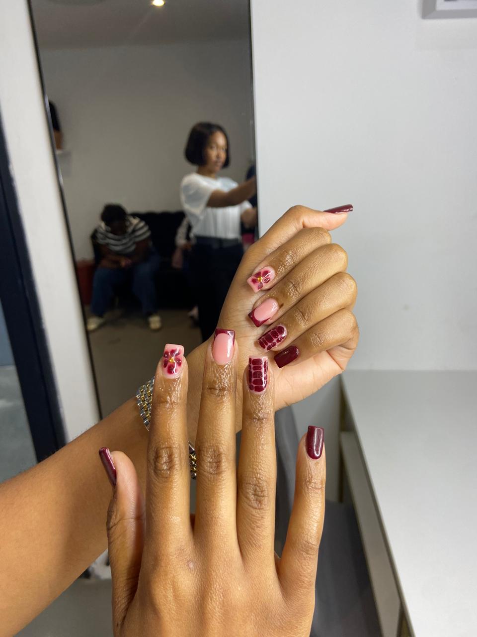 Burgundy Floral Set